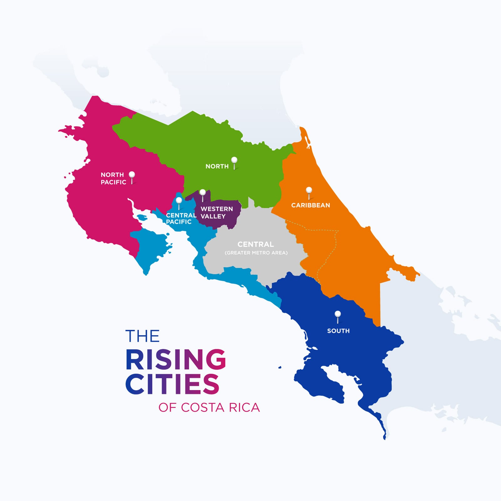 Rising Cities map of Costa Rica