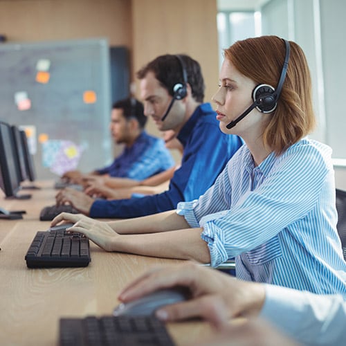 Workers at a call center in Costa Rica. 